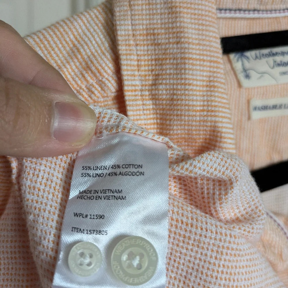 Weatherproof Men's Casual Button Down Shirt - Light Orange - Picture 6 of 6